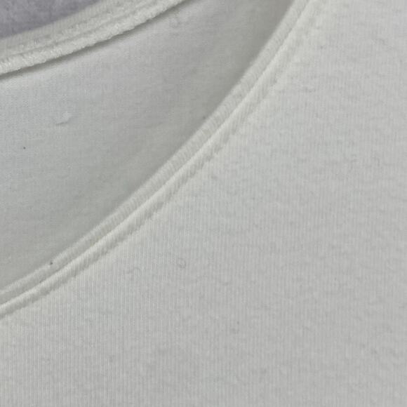 EILEEN FISHER Tank Top PL Stretch Organic Cotton Jersey Scoop Neck Shell White - Picture 6 of 12